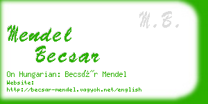 mendel becsar business card